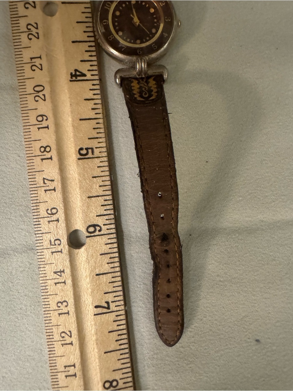 Women’s Brown Leather Watch with Decorative Dial Accents - Picture 7 of 16